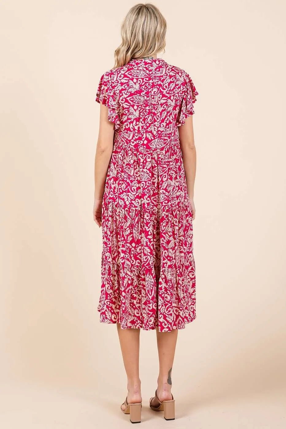 Mittoshop Abstract Print Ruffle Tier Midi Dress - Bela Fils BoutiqueBela Fils Boutique